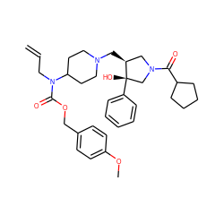 C=CCN(C(=O)OCc1ccc(OC)cc1)C1CCN(C[C@H]2CN(C(=O)C3CCCC3)C[C@]2(O)c2ccccc2)CC1 ZINC000053298855