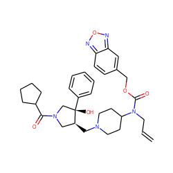 C=CCN(C(=O)OCc1ccc2nonc2c1)C1CCN(C[C@H]2CN(C(=O)C3CCCC3)C[C@]2(O)c2ccccc2)CC1 ZINC000043206338