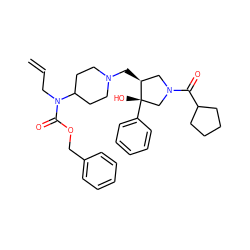 C=CCN(C(=O)OCc1ccccc1)C1CCN(C[C@H]2CN(C(=O)C3CCCC3)C[C@]2(O)c2ccccc2)CC1 ZINC000053312636