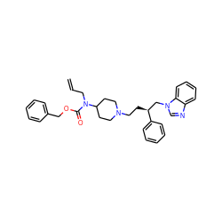 C=CCN(C(=O)OCc1ccccc1)C1CCN(CC[C@@H](Cn2cnc3ccccc32)c2ccccc2)CC1 ZINC000026838145