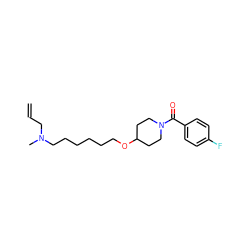 C=CCN(C)CCCCCCOC1CCN(C(=O)c2ccc(F)cc2)CC1 ZINC000013519726