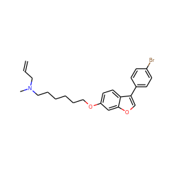 C=CCN(C)CCCCCCOc1ccc2c(-c3ccc(Br)cc3)coc2c1 ZINC000012501928