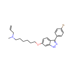 C=CCN(C)CCCCCCOc1ccc2c(-c3ccc(Br)cc3)n[nH]c2c1 ZINC000013519710