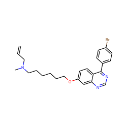 C=CCN(C)CCCCCCOc1ccc2c(-c3ccc(Br)cc3)ncnc2c1 ZINC000013524805