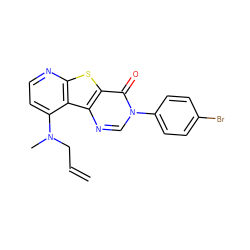 C=CCN(C)c1ccnc2sc3c(=O)n(-c4ccc(Br)cc4)cnc3c12 ZINC000071281793