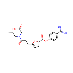 C=CCN(CC(=O)O)C(=O)CCc1ccc(C(=O)Oc2ccc(C(=N)N)cc2)o1 ZINC000145961800