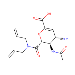 C=CCN(CC=C)C(=O)[C@@H]1OC(C(=O)O)=C[C@H](N)[C@H]1NC(C)=O ZINC000013778740