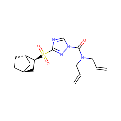 C=CCN(CC=C)C(=O)n1cnc(S(=O)(=O)[C@H]2C[C@H]3CC[C@H]2C3)n1 ZINC000261082437