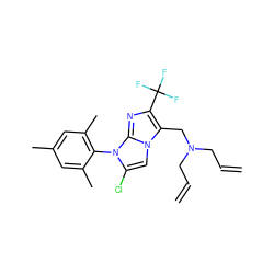 C=CCN(CC=C)Cc1c(C(F)(F)F)nc2n(-c3c(C)cc(C)cc3C)c(Cl)cn12 ZINC000049035372