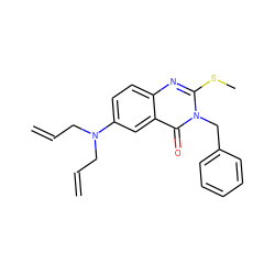 C=CCN(CC=C)c1ccc2nc(SC)n(Cc3ccccc3)c(=O)c2c1 ZINC000049113149