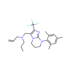 C=CCN(CCC)Cc1c(C(F)(F)F)nc2n1CCCN2c1c(C)cc(C)cc1C ZINC000049525737