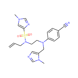 C=CCN(CCN(Cc1cncn1C)c1ccc(C#N)cc1)S(=O)(=O)c1cn(C)cn1 ZINC000035049848