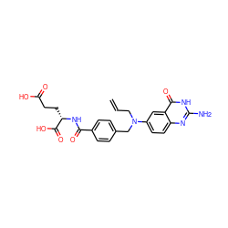 C=CCN(Cc1ccc(C(=O)N[C@@H](CCC(=O)O)C(=O)O)cc1)c1ccc2nc(N)[nH]c(=O)c2c1 ZINC000027521198