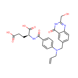 C=CCN(Cc1ccc2nc(CO)[nH]c(=O)c2c1)c1ccc(C(=O)N[C@@H](CCC(=O)O)C(=O)O)cc1 ZINC000026829434