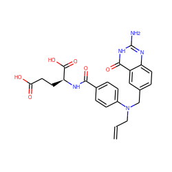 C=CCN(Cc1ccc2nc(N)[nH]c(=O)c2c1)c1ccc(C(=O)N[C@@H](CCC(=O)O)C(=O)O)cc1 ZINC000027979155