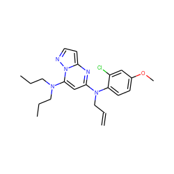 C=CCN(c1cc(N(CCC)CCC)n2nccc2n1)c1ccc(OC)cc1Cl ZINC000072119794