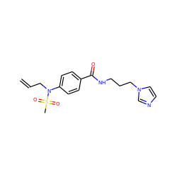 C=CCN(c1ccc(C(=O)NCCCn2ccnc2)cc1)S(C)(=O)=O ZINC000004386695