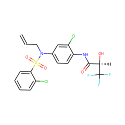 C=CCN(c1ccc(NC(=O)[C@@](C)(O)C(F)(F)F)c(Cl)c1)S(=O)(=O)c1ccccc1Cl ZINC000040955246