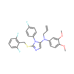 C=CCN(c1ccc(OC)c(OC)c1)c1cnc(SCc2c(F)cccc2F)n1-c1ccc(F)cc1 ZINC001772636788