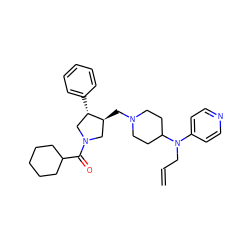 C=CCN(c1ccncc1)C1CCN(C[C@H]2CN(C(=O)C3CCCCC3)C[C@@H]2c2ccccc2)CC1 ZINC000013487344