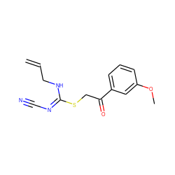 C=CCN/C(=N\C#N)SCC(=O)c1cccc(OC)c1 ZINC000017838244