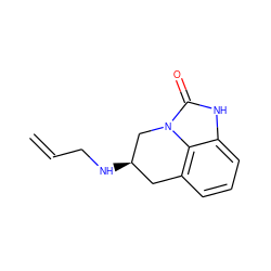 C=CCN[C@@H]1Cc2cccc3[nH]c(=O)n(c23)C1 ZINC000013452344