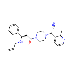 C=CCN[C@H](CC(=O)N1CCN([C@H](C#N)c2cccnc2C)CC1)c1ccccc1 ZINC000013833341