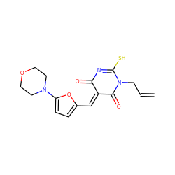 C=CCN1C(=O)/C(=C/c2ccc(N3CCOCC3)o2)C(=O)N=C1S ZINC000001275637