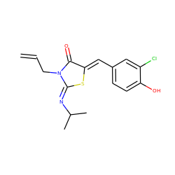 C=CCN1C(=O)/C(=C/c2ccc(O)c(Cl)c2)S/C1=N\C(C)C ZINC000049087495