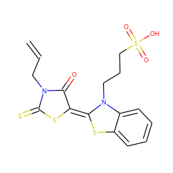 C=CCN1C(=O)/C(=C2/Sc3ccccc3N2CCCS(=O)(=O)O)SC1=S ZINC000032303469