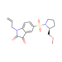 C=CCN1C(=O)C(=O)c2cc(S(=O)(=O)N3CCC[C@H]3COC)ccc21 ZINC000040874506