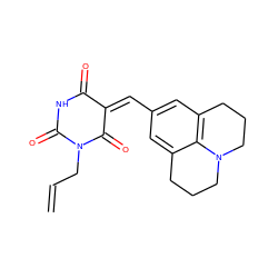 C=CCN1C(=O)NC(=O)/C(=C/c2cc3c4c(c2)CCCN4CCC3)C1=O ZINC000008974922