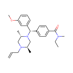 C=CCN1C[C@H](C)N([C@@H](c2ccc(C(=O)N(C)CC)cc2)c2cccc(OC)c2)C[C@H]1C ZINC000022938799