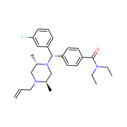 C=CCN1C[C@H](C)N([C@@H](c2ccc(C(=O)N(CC)CC)cc2)c2cccc(F)c2)C[C@H]1C ZINC000022938566