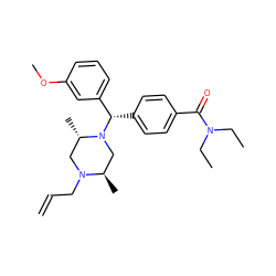 C=CCN1C[C@H](C)N([C@@H](c2ccc(C(=O)N(CC)CC)cc2)c2cccc(OC)c2)C[C@H]1C ZINC000019365699