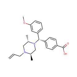 C=CCN1C[C@H](C)N([C@@H](c2ccc(C(=O)O)cc2)c2cccc(OC)c2)C[C@H]1C ZINC000028760298