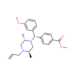 C=CCN1C[C@H](C)N([C@@H](c2ccc(C(=O)OC)cc2)c2cccc(OC)c2)C[C@H]1C ZINC000028760367