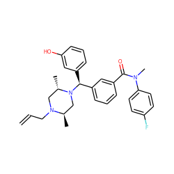 C=CCN1C[C@H](C)N([C@@H](c2cccc(O)c2)c2cccc(C(=O)N(C)c3ccc(F)cc3)c2)C[C@H]1C ZINC000022444785