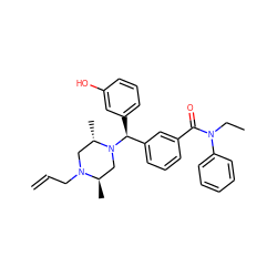 C=CCN1C[C@H](C)N([C@@H](c2cccc(O)c2)c2cccc(C(=O)N(CC)c3ccccc3)c2)C[C@H]1C ZINC000022444795