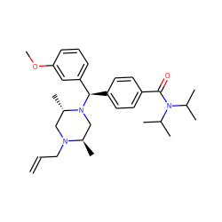 C=CCN1C[C@H](C)N([C@H](c2ccc(C(=O)N(C(C)C)C(C)C)cc2)c2cccc(OC)c2)C[C@H]1C ZINC000022938772