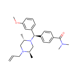 C=CCN1C[C@H](C)N([C@H](c2ccc(C(=O)N(C)C)cc2)c2cccc(OC)c2)C[C@H]1C ZINC000022938766