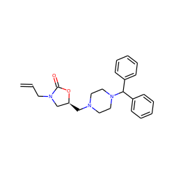 C=CCN1C[C@H](CN2CCN(C(c3ccccc3)c3ccccc3)CC2)OC1=O ZINC000209404021