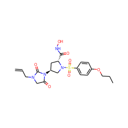 C=CCN1CC(=O)N([C@H]2C[C@H](C(=O)NO)N(S(=O)(=O)c3ccc(OCCC)cc3)C2)C1=O ZINC000013835768