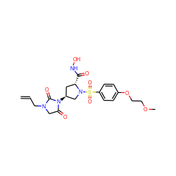 C=CCN1CC(=O)N([C@H]2C[C@H](C(=O)NO)N(S(=O)(=O)c3ccc(OCCOC)cc3)C2)C1=O ZINC000013835770