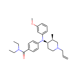 C=CCN1CC[C@@H](N(c2ccc(C(=O)N(CC)CC)cc2)c2cccc(OC)c2)[C@@H](C)C1 ZINC000013862291