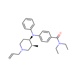 C=CCN1CC[C@@H](N(c2ccccc2)c2ccc(C(=O)N(CC)CC)cc2)[C@@H](C)C1 ZINC000013862296