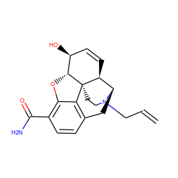 C=CCN1CC[C@]23c4c5ccc(C(N)=O)c4O[C@@H]2[C@@H](O)C=C[C@H]3[C@H]1C5 ZINC000040394551