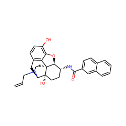 C=CCN1CC[C@]23c4c5ccc(O)c4O[C@H]2[C@H](NC(=O)c2ccc4ccccc4c2)CC[C@@]3(O)[C@H]1C5 ZINC000095556381