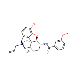 C=CCN1CC[C@]23c4c5ccc(O)c4O[C@H]2[C@H](NC(=O)c2cccc(OC)c2)CC[C@@]3(O)[C@H]1C5 ZINC000095554688