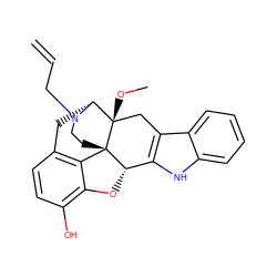 C=CCN1CC[C@]23c4c5ccc(O)c4O[C@H]2c2[nH]c4ccccc4c2C[C@@]3(OC)[C@H]1C5 ZINC000013492438